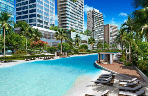 A stunning architectural rendering of the Wynwood Horizon skyscraper, highlighting its modern design and height.