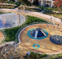 Colorful and safe children's outdoor play zone