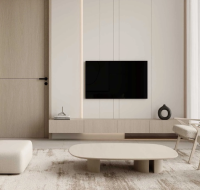 Bright and spacious room with modern furnishings and natural light