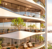 Colibri Views apartment living room featuring sleek furniture and large windows