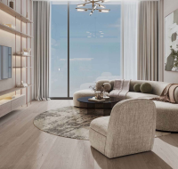 Contemporary building facade with clean lines and private balconies