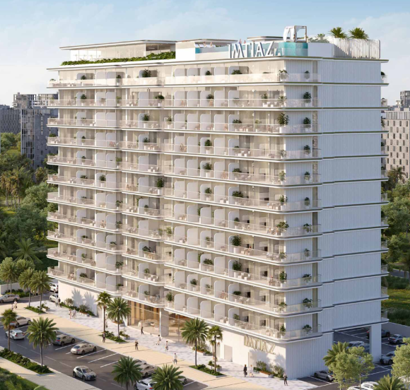 - Rooftop infinity pool and furnished balconies at Cove Edition 6 by Imtiaz Developments in Dubailand