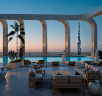 Downtown Dubai apartment with direct Burj Khalifa skyline backdrop