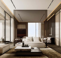 The lobby seating reflects a tranquil, welcoming atmosphere with bespoke craftsmanship