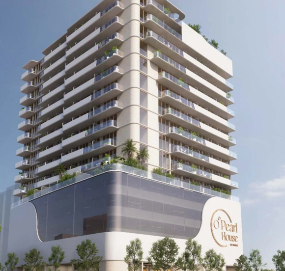 A bright and elegantly designed studio apartment interior at Pearl House 4, showcasing the high-quality finishes and efficient use of space.