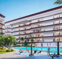 Private balcony with views of Dubai South skyline