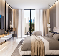 One-bedroom apartment interior with lounge and dining space