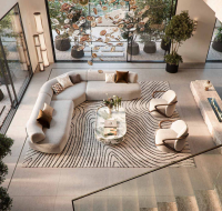 Living room of a penthouse with open-plan modern layout